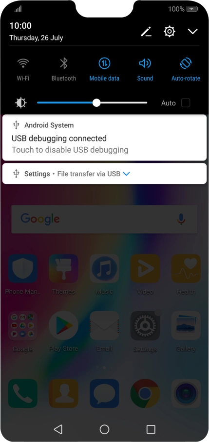 Press the connection icon.
