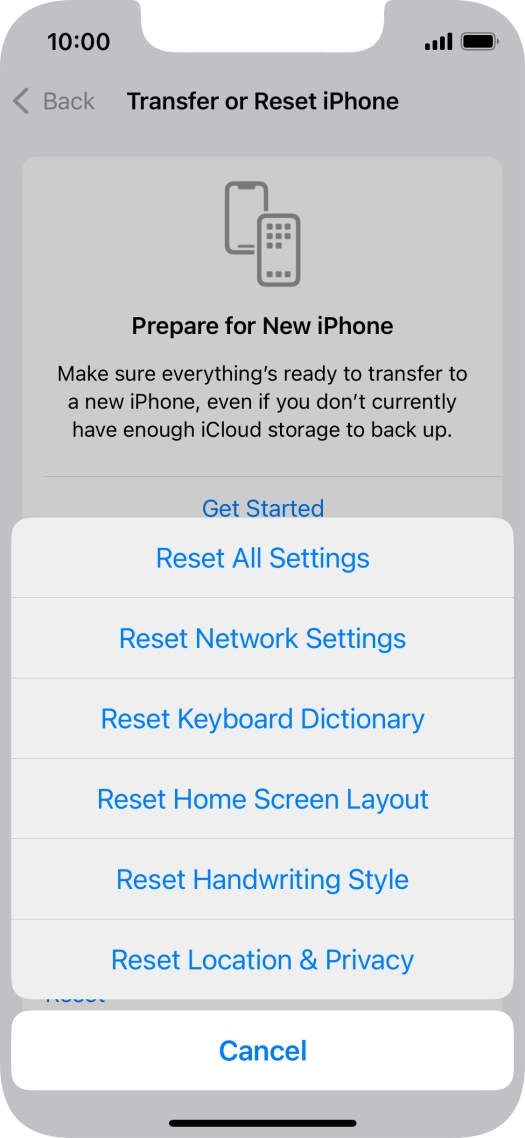Press Reset All Settings.