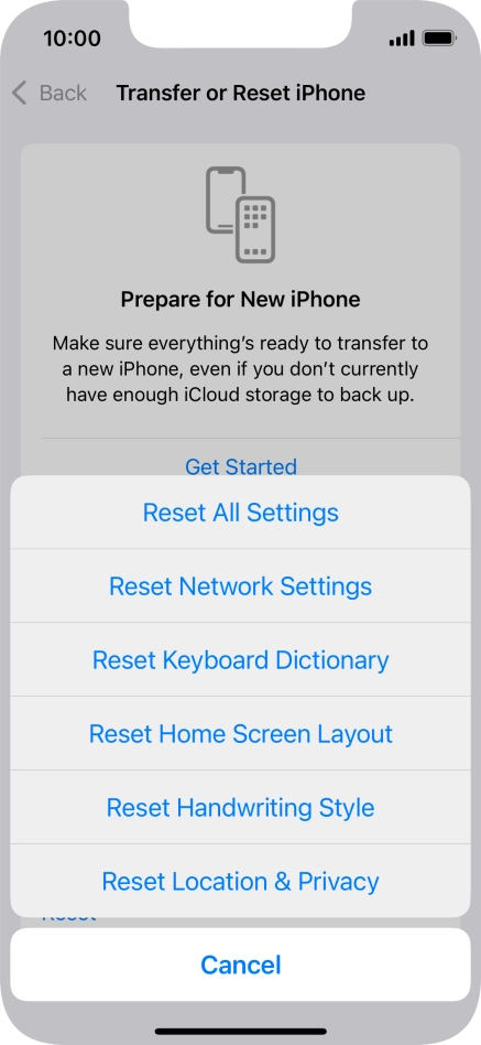 Press Reset All Settings.
