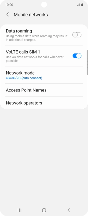 Press Network mode.
