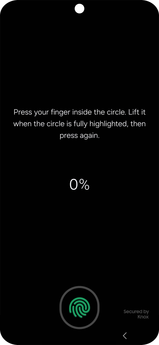 Follow the instructions on the screen to create the phone lock code using your fingerprint.