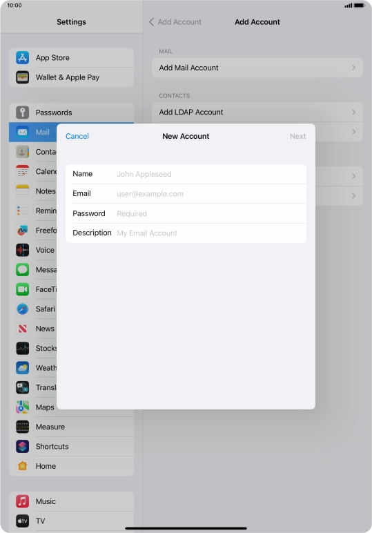 Press Name and key in the required sender name.