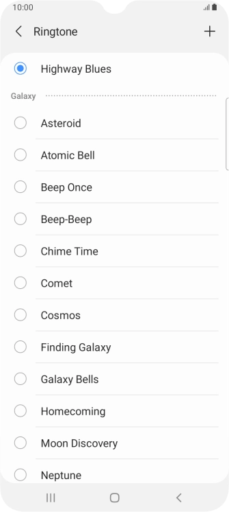 Press the add ring tone icon.