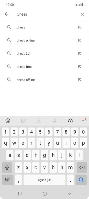 Key in the name or subject of the required app and press the search icon.