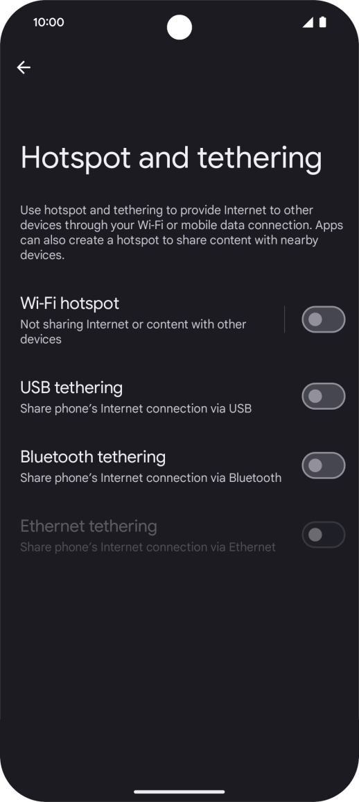 Press Wi-Fi hotspot.