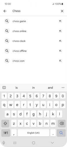 Key in the name or subject of the required app and press the search icon.