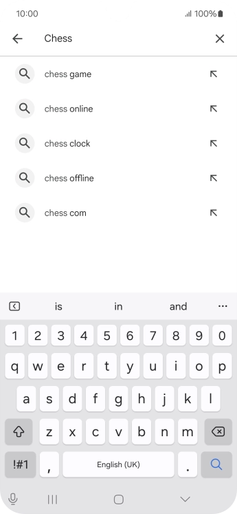 Key in the name or subject of the required app and press the search icon.