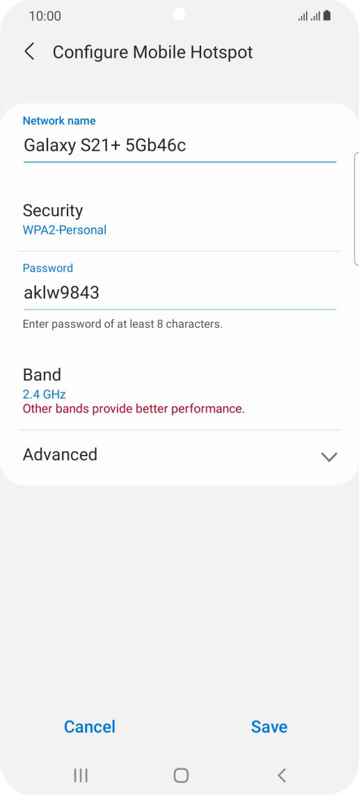 Press the field below 