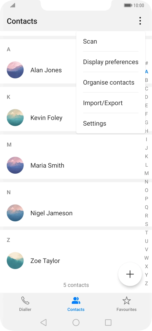 Press Import/Export.