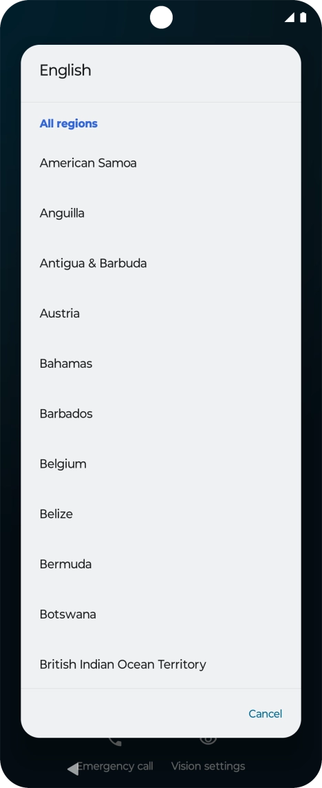 Press the required country.