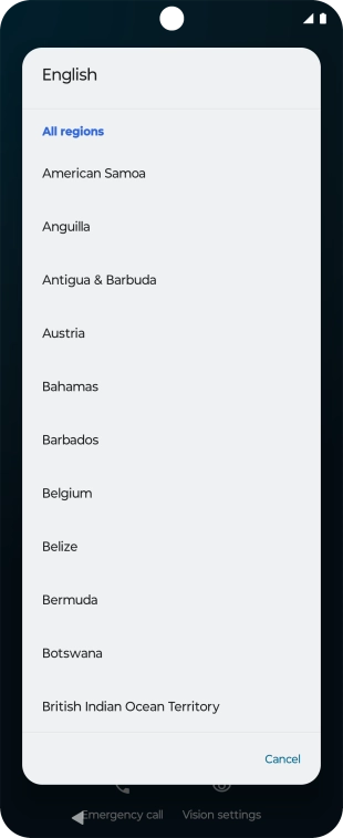 Press the required country.