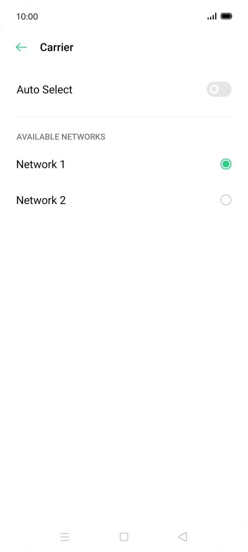 Press the required network.