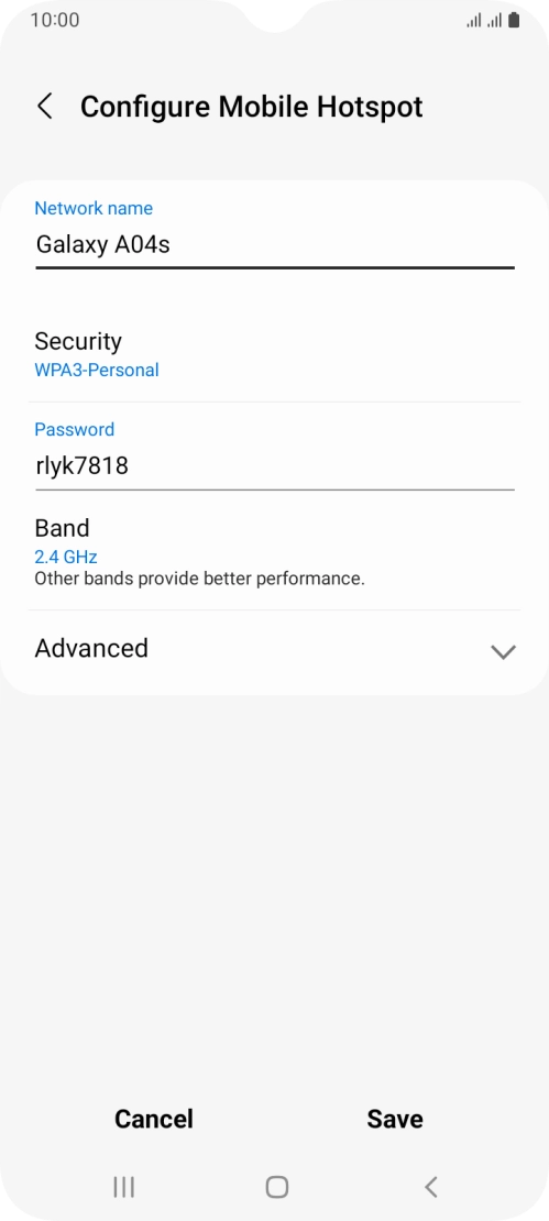 Press the field below 
