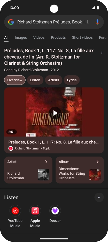Follow the instructions on the screen to use the search results.