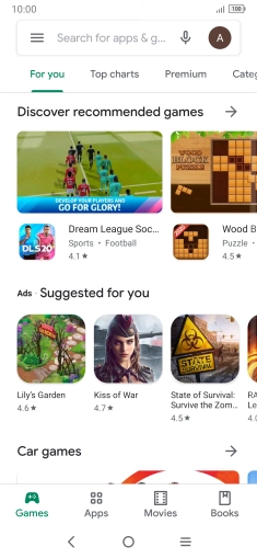 Press the search field.