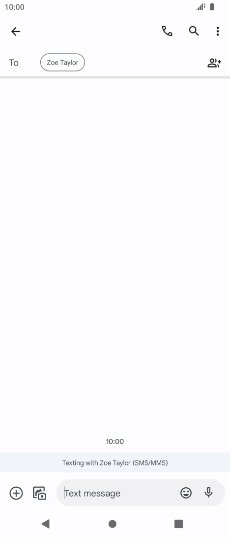 Press the text input field and write the text for your SMS.