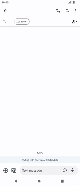 Press the text input field and write the text for your SMS.