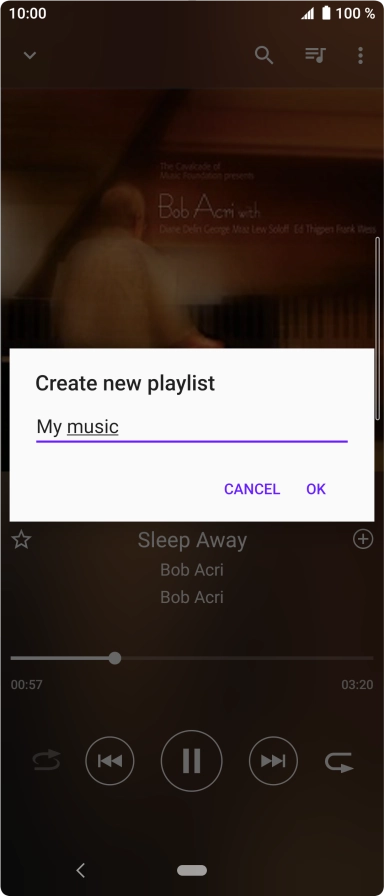 Key in a name for the playlist and press OK.
