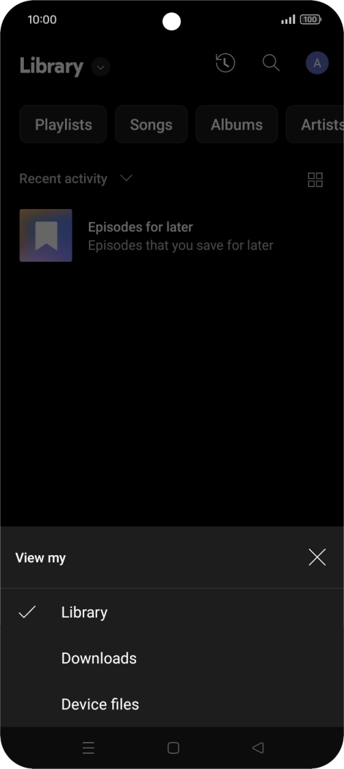 Press the required category and go to the required audio file.