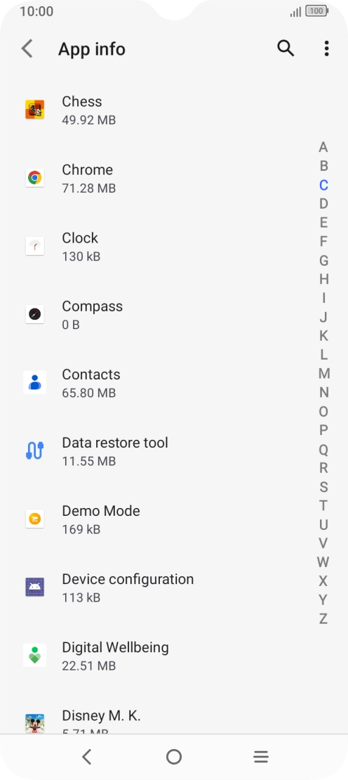 Press the required app.