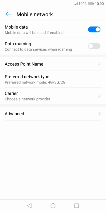 Press Preferred network type.