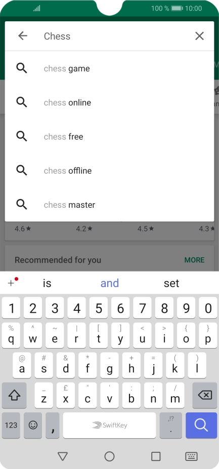 Key in the name or subject of the required app and press the search icon.