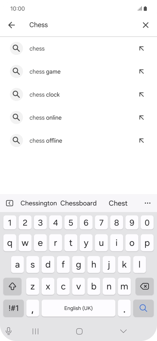 Key in the name or subject of the required app and press the search icon.