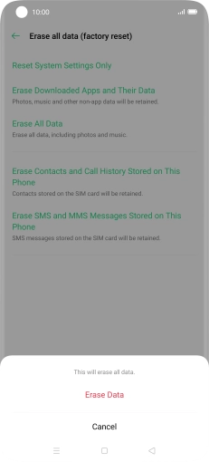 Press Erase Data.