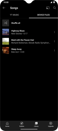 Press the required audio file.