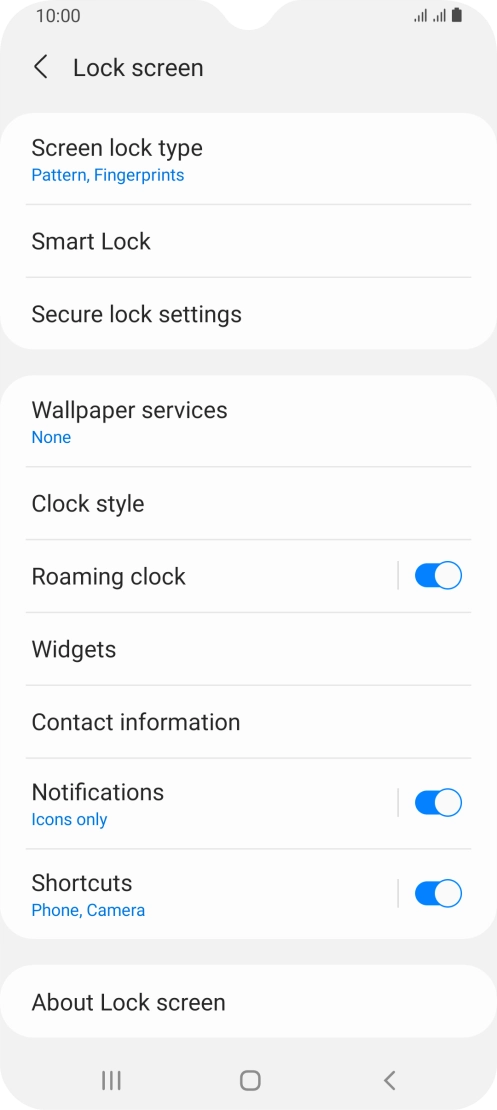 Press Screen lock type and key in the additional phone lock code you created earlier.