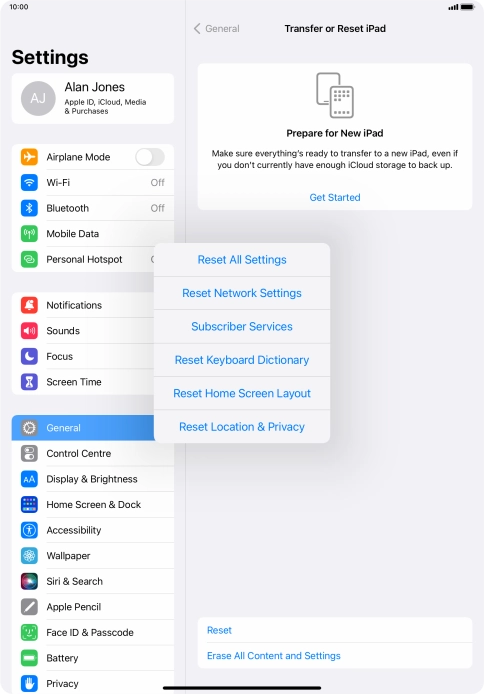 Press Reset All Settings.