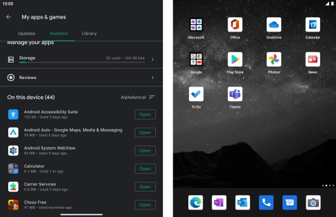 Press the required app.