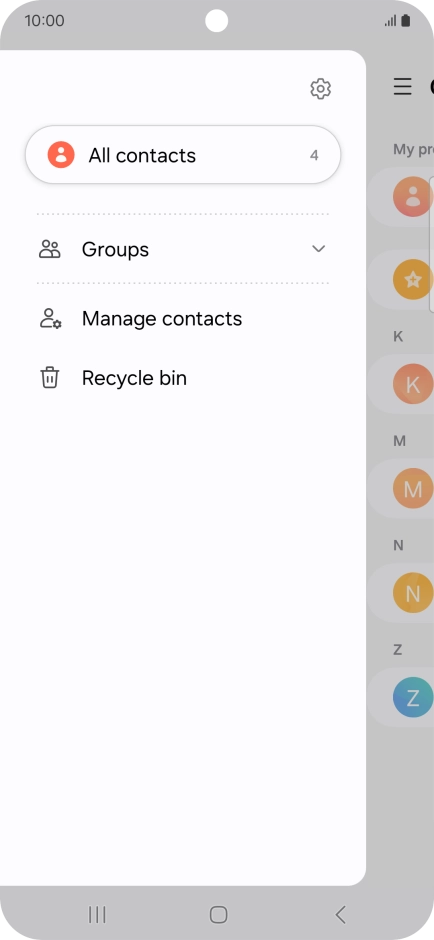 Press Manage contacts.