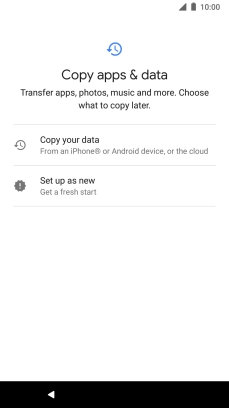 You can transfer the contents of another phone to your phone when it's activated for the first time and after a factory reset. When this screen is displayed, your phone is ready to transfer contents from another phone.