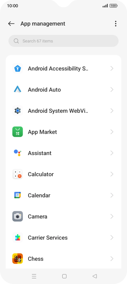 Press the required app.