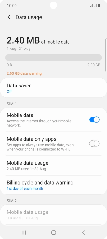 The total data usage is displayed.