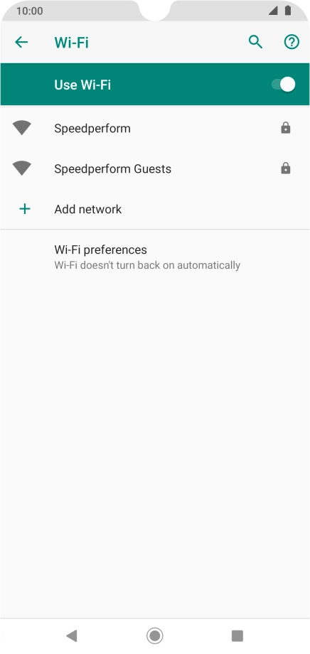 Press the required Wi-Fi network.