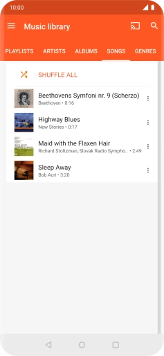 Press the required audio file.
