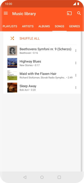 Press the required audio file.