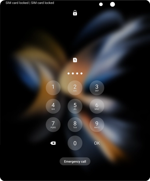 If your SIM is locked, key in your PIN and press OK. The default PIN is 1111.
