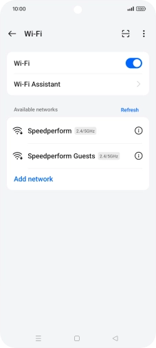 Press the required Wi-Fi network.