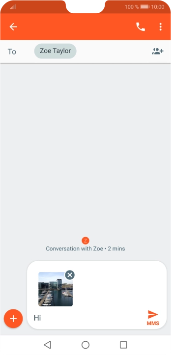 Press the send icon when you've finished your picture message.