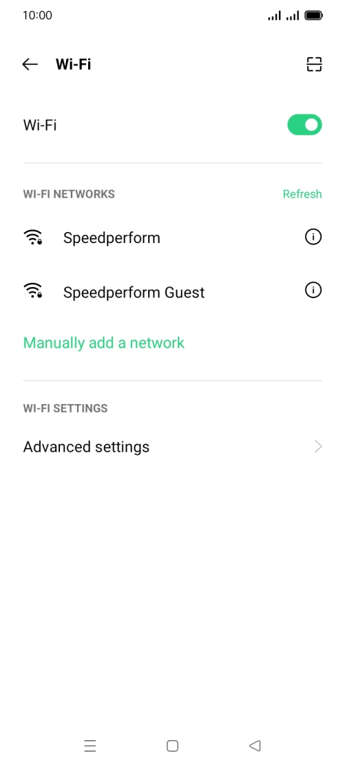 Press the required Wi-Fi network.