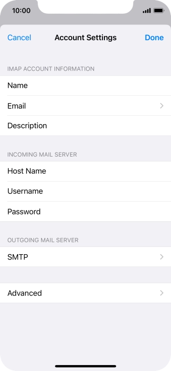 Press SMTP.