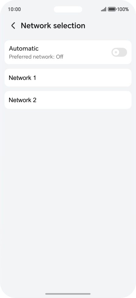 Press the required network.
