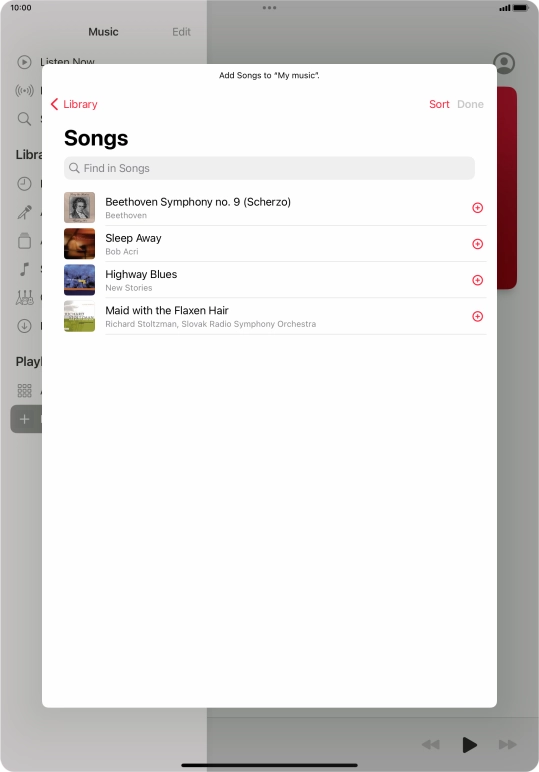 Go to the required category and press the required audio file.