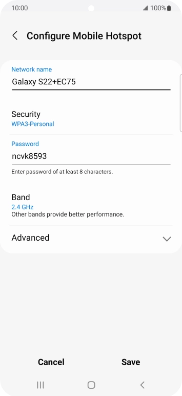 Press the field below 