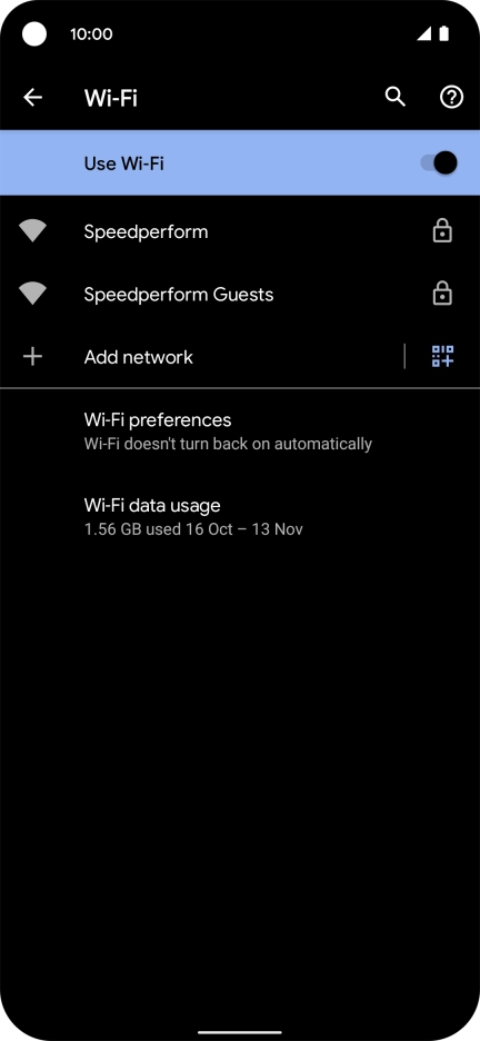 Press the required Wi-Fi network.