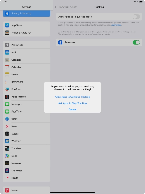 If you turn off the function, press the required setting.