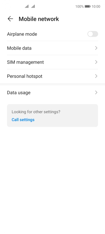 Press Mobile data.